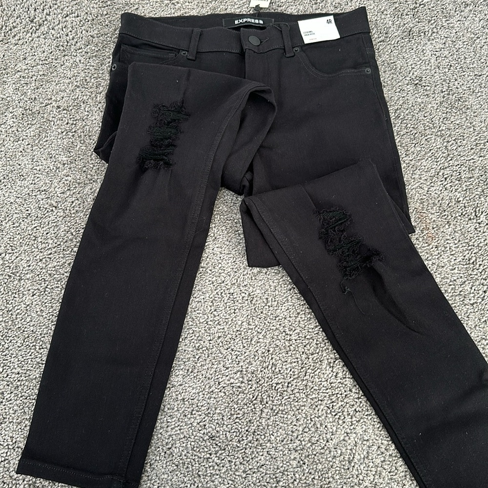 Express black ripped jeans
